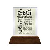 No.1 Sister Glass Plaque
